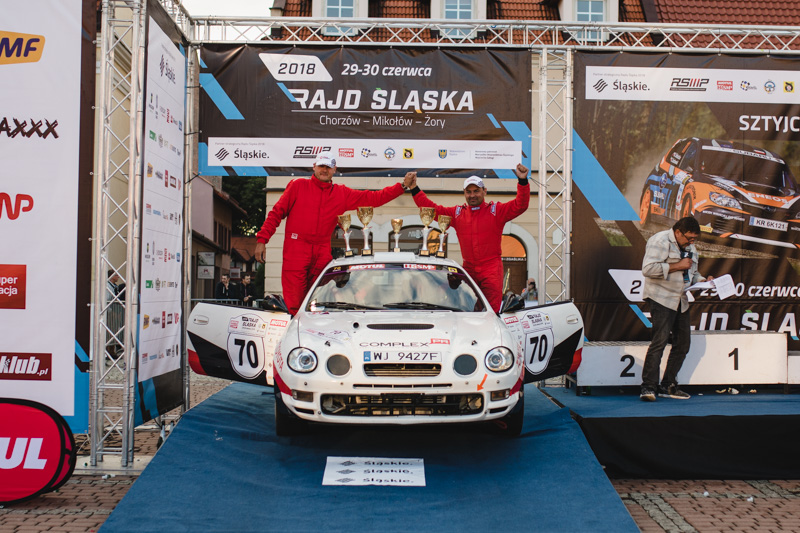 Toyota Team Classic Rajd Śląska 2018 Michał Horodeński i Arkadiusz Sałaciński na mecie Rajdu Śląska 2018